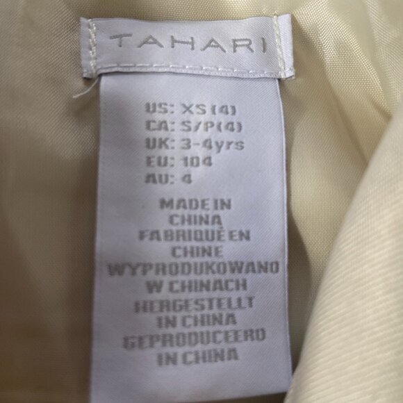 EUC Tahari Stylish Beige Ruffle Trench Coat with Belt Girls Sz XS (4) - Picture 4 of 6